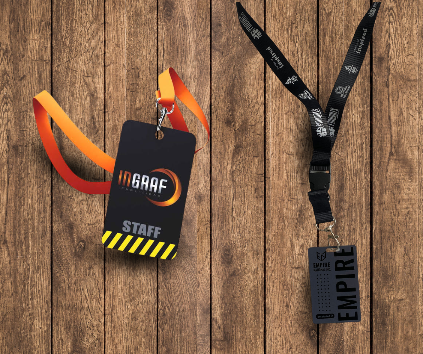 Gafete PVC con lanyard